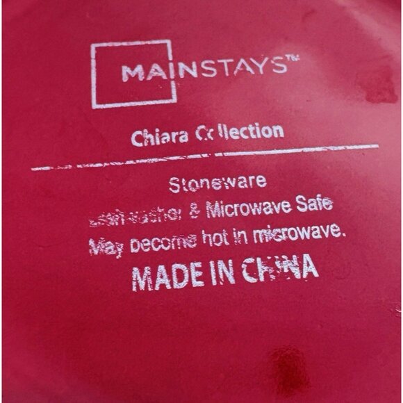 Mainstays CHIARA Solid Red Embossed Stoneware Large Soup Cereal Bowls Set of 3 - Picture 9 of 16